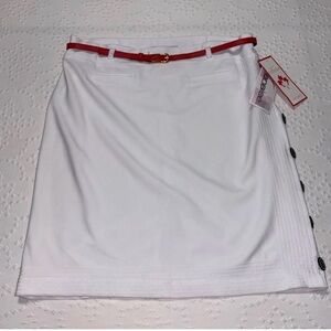 Lanalee Women’s Lined White Skirt Side Buttons Size Medium Made In Canada

NWT